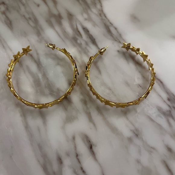 worn once star hoop earrings - Picture 2 of 2